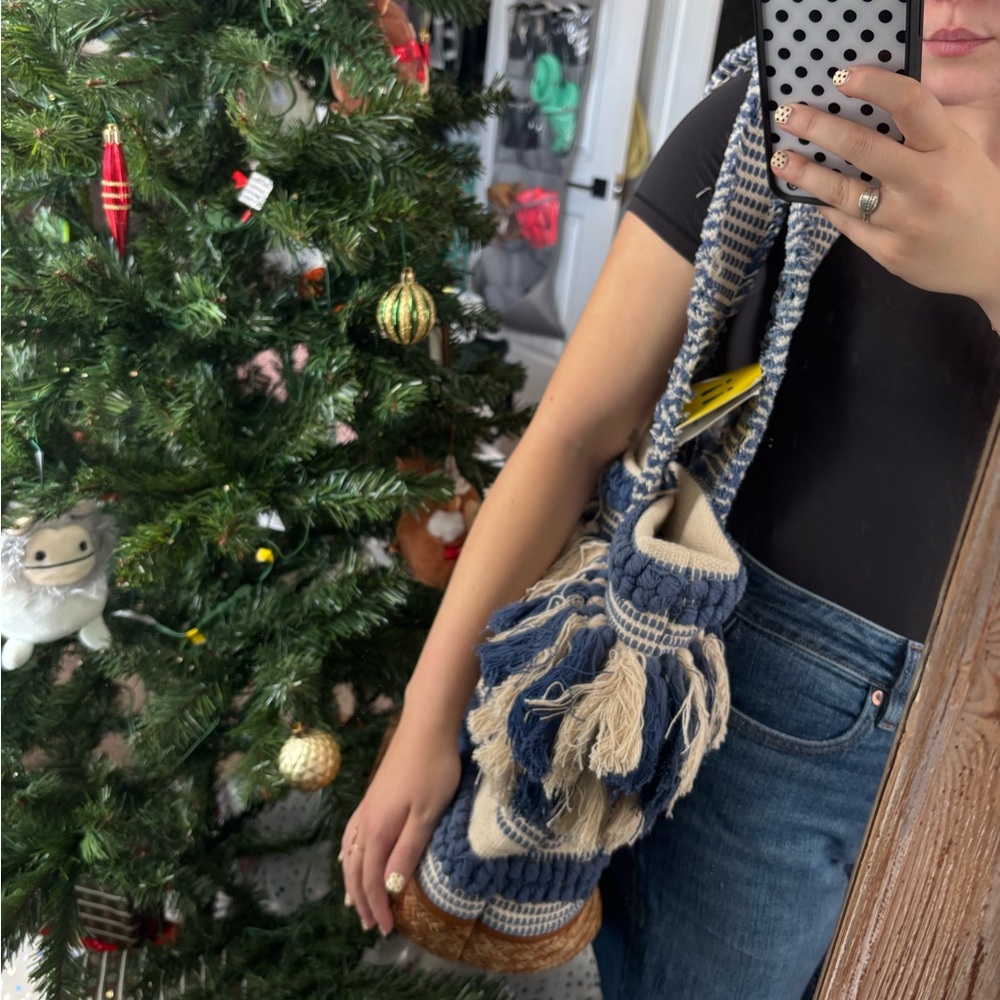 Roller Rabbit Blue and Cream Shoulder Bag